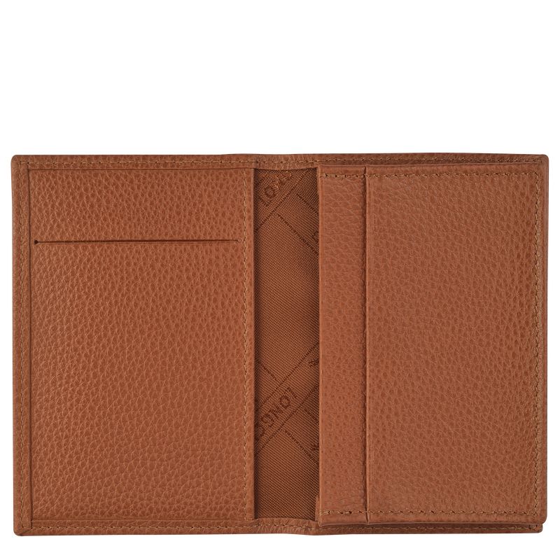 Caramel - Leather Longchamp Le FoulonnÉ Women Card Holder | AU7887KO