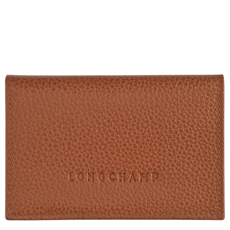 Caramel - Leather Longchamp Le FoulonnÉ Women Card Holder | AU7887KO