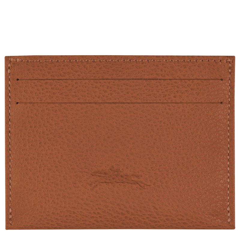 Caramel - Leather Longchamp Le FoulonnÉ Women Card Holder | AU7905QM