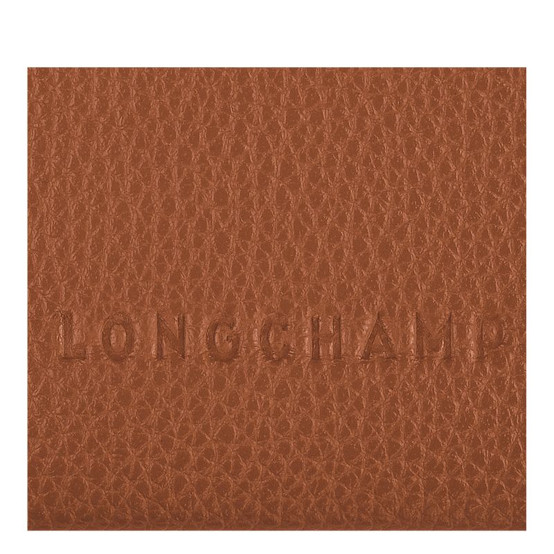 Caramel - Leather Longchamp Le FoulonnÉ Women Card Holder | AU7905QM