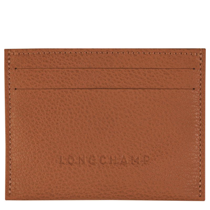 Caramel - Leather Longchamp Le FoulonnÉ Women Card Holder | AU7905QM