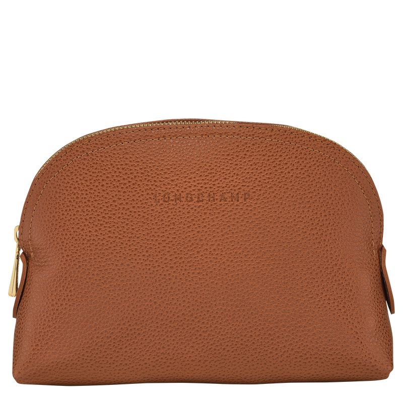 Caramel - Leather Longchamp Le FoulonnÉ Women Pouches | AU7930MQ