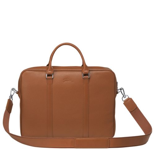 Caramel - Leather Longchamp Le FoulonnÉ XS Men Briefcase | AU8789QM