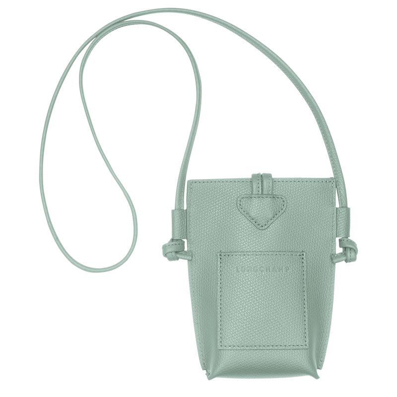 Celadon - Leather Longchamp Le Roseau 1 Women Phone Case | AU7997SG