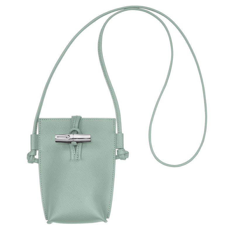 Celadon - Leather Longchamp Le Roseau 1 Women Phone Case | AU7997SG