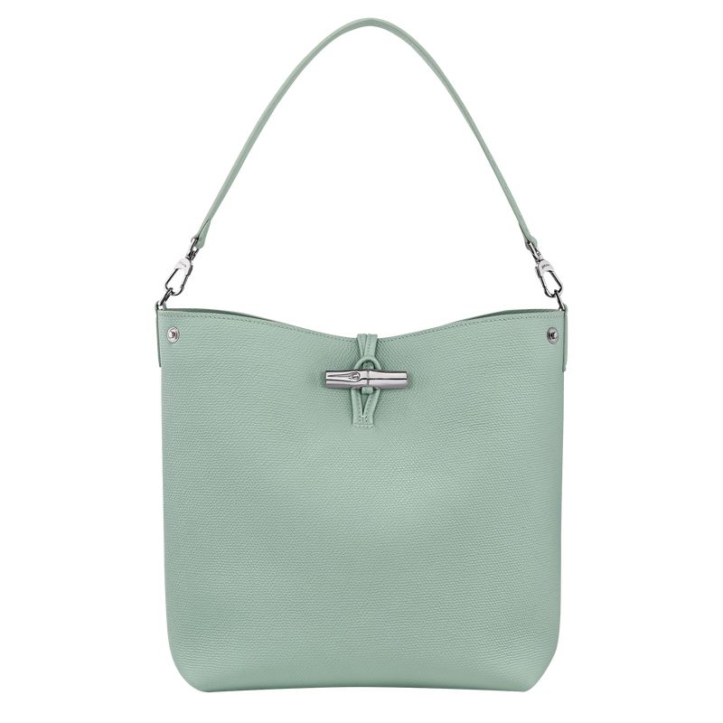 Celadon - Leather Longchamp Le Roseau M Shoulder Women Shoulder Bags | AU7555GS