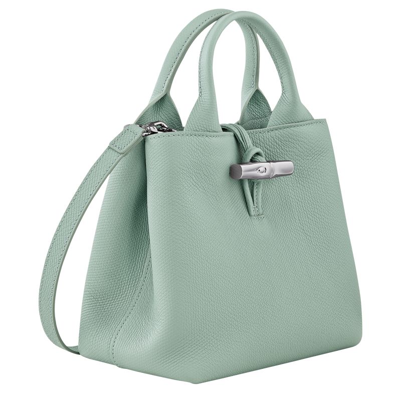 Celadon - Leather Longchamp Le Roseau S Women Handbag | AU7308NW