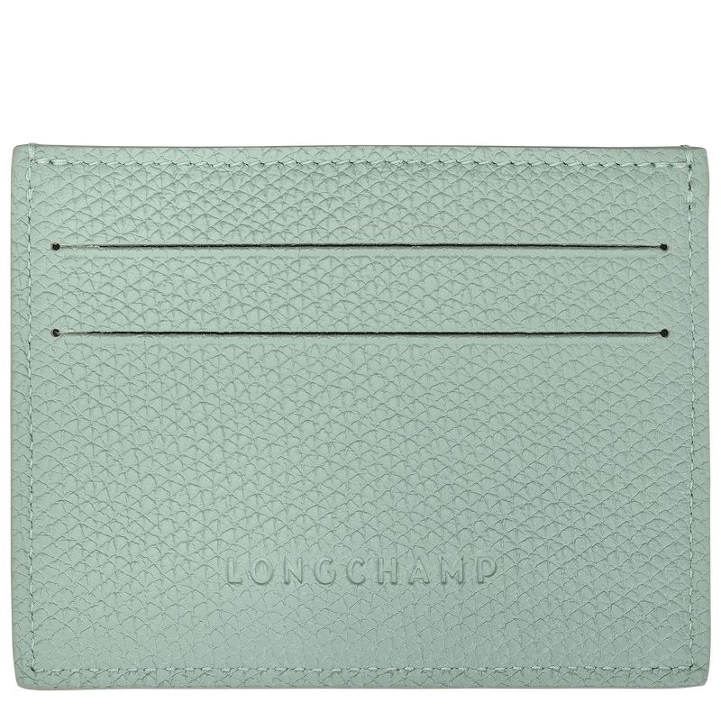 Celadon - Leather Longchamp Le Roseau Women Card Holder | AU7923LI