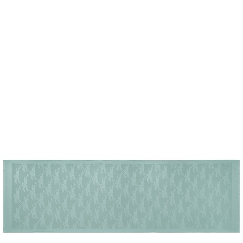 Celadon - Wool Longchamp Chevaux jacquard Men Stoles | AU9343KO