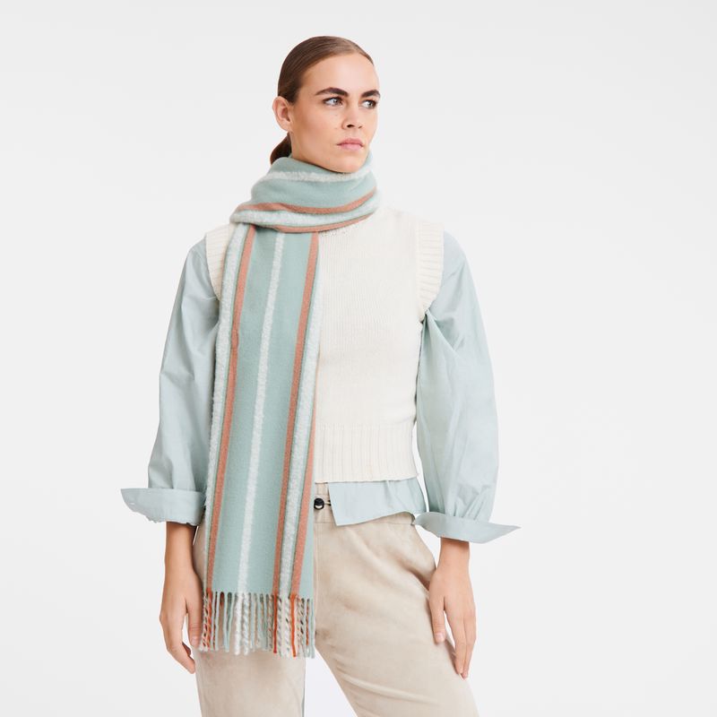 Celadon - Wool blend Longchamp Flocons Women Stoles | AU8336HA