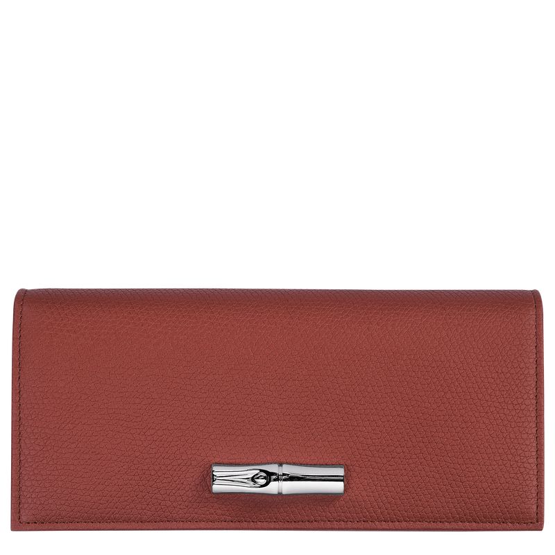 Chestnut - Leather Longchamp Le Roseau Flap Women Wallets | AU7857TC