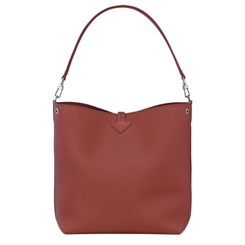 Chestnut - Leather Longchamp Le Roseau M Shoulder Women Shoulder Bags | AU7553DF