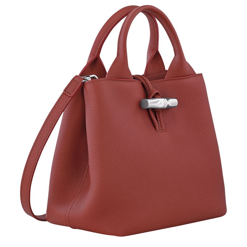 Chestnut - Leather Longchamp Le Roseau S Women Handbag | AU7306MQ