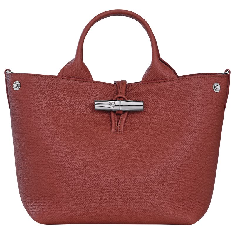 Chestnut - Leather Longchamp Le Roseau S Women Handbag | AU7306MQ