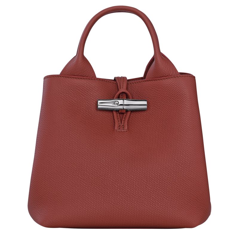 Chestnut - Leather Longchamp Le Roseau S Women Handbag | AU7306MQ