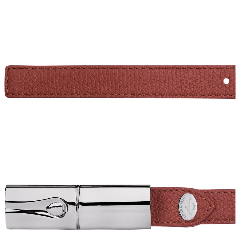 Chestnut - Leather Longchamp Le Roseau Women Belts | AU8384SG