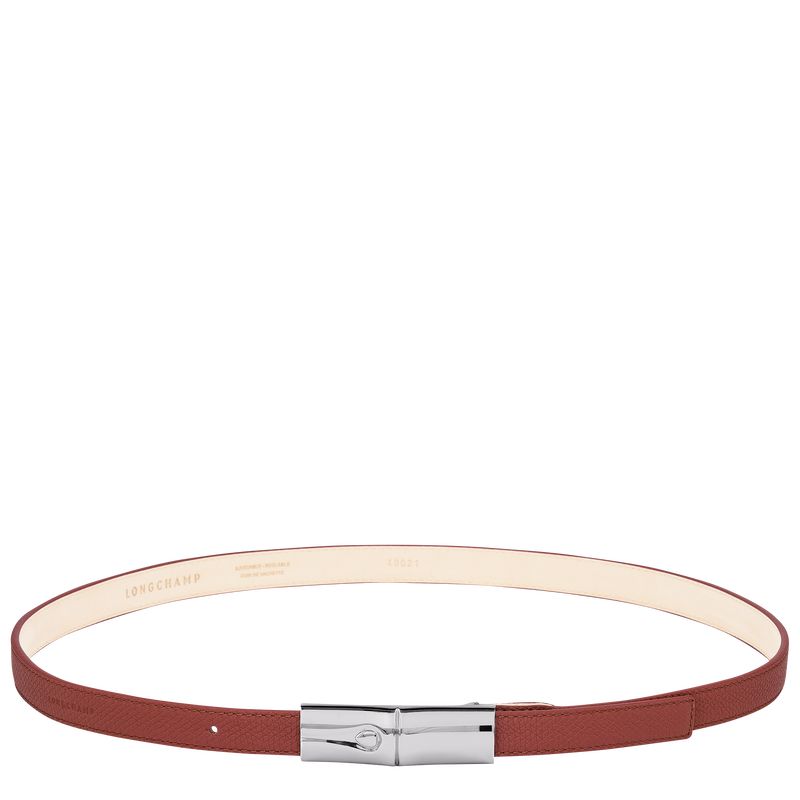 Chestnut - Leather Longchamp Le Roseau Women Belts | AU8384SG