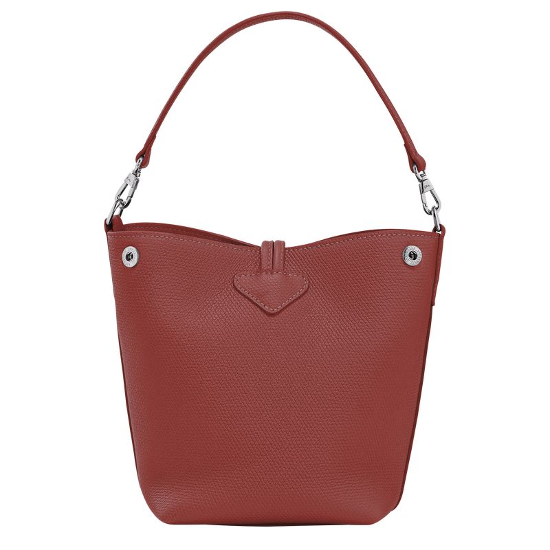 Chestnut - Leather Longchamp Le Roseau XS Bucket Women Crossbody Bags | AU7444IL