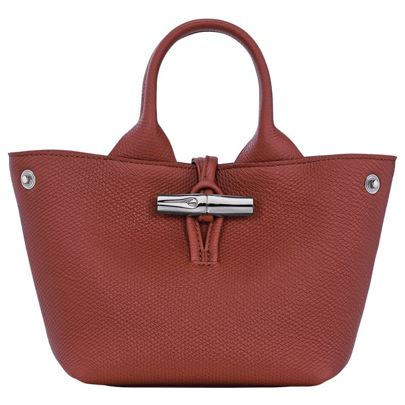 Chestnut - Leather Longchamp Le Roseau XS Handbag Women Mini Bags | AU7077TC