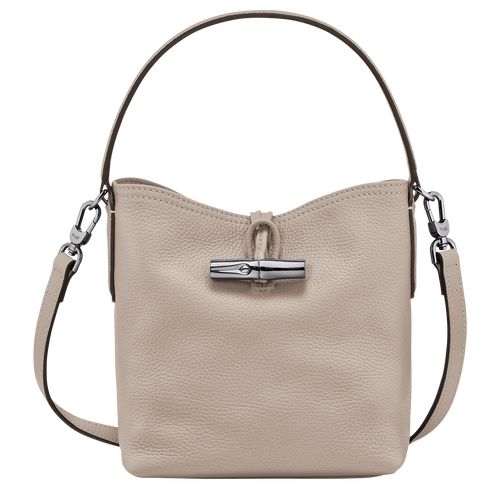 Clay - Leather Longchamp Le Roseau Essential XS Bucket Women Crossbody Bags | AU7467CT