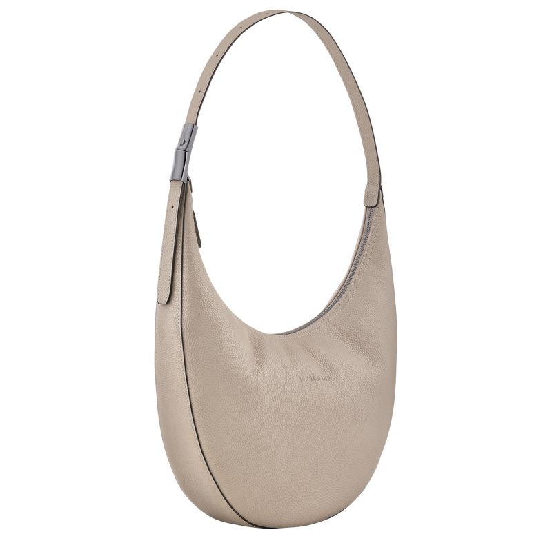 Clay - Leather Longchamp Le Roseau Essential L Crossbody Women Shoulder Bags | AU7526GS