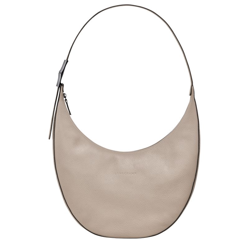 Clay - Leather Longchamp Le Roseau Essential L Crossbody Women Shoulder Bags | AU7526GS