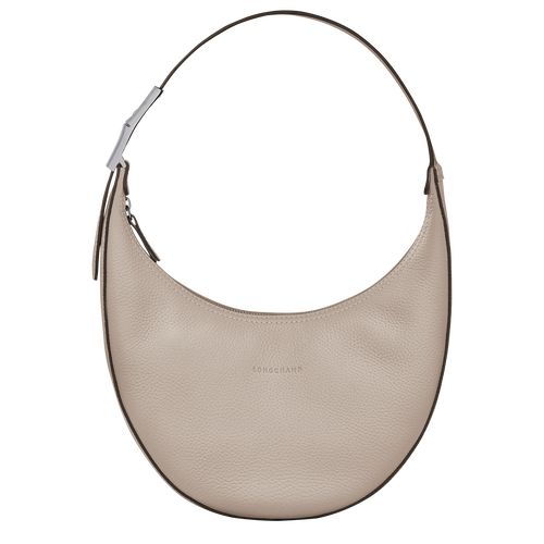 Clay - Leather Longchamp Le Roseau Essential M Hobo Women Shoulder Bags | AU7621BE