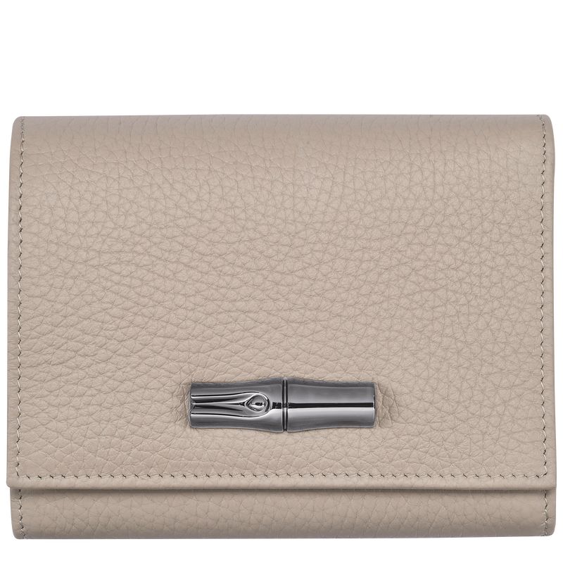 Clay - Leather Longchamp Le Roseau Essential Women Wallets | AU7808IL