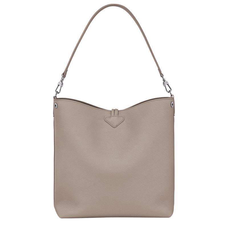 Clay - Leather Longchamp Le Roseau M Shoulder Women Shoulder Bags | AU7556HA