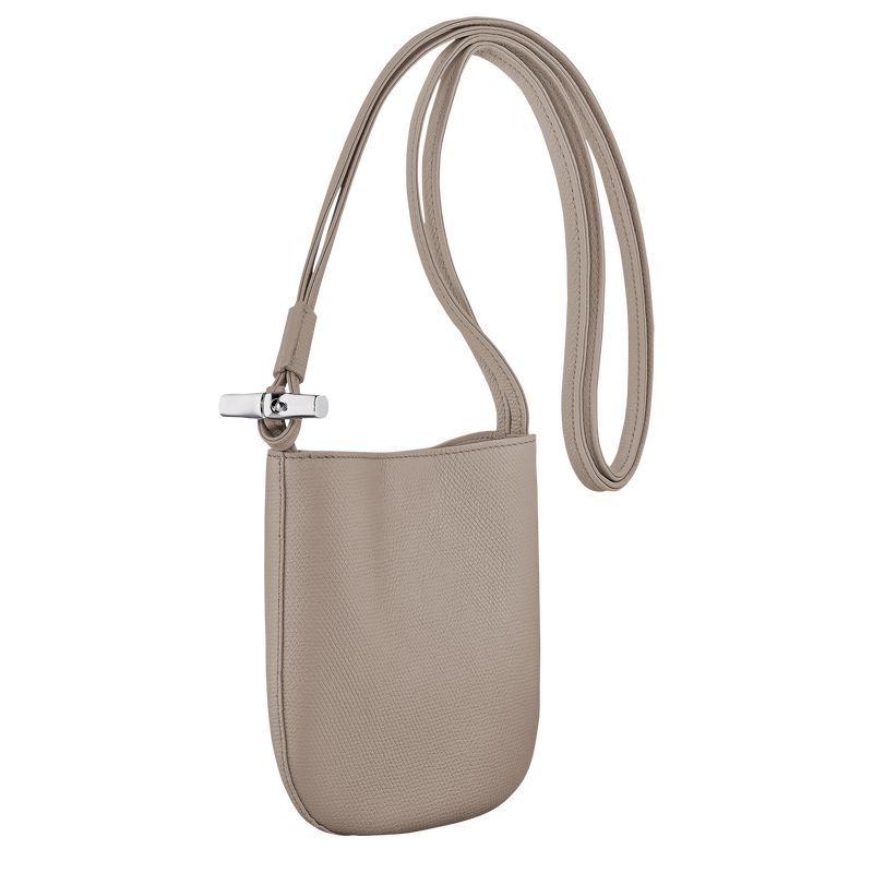 Clay - Leather Longchamp Le Roseau S Women Crossbody Bags | AU7440RV