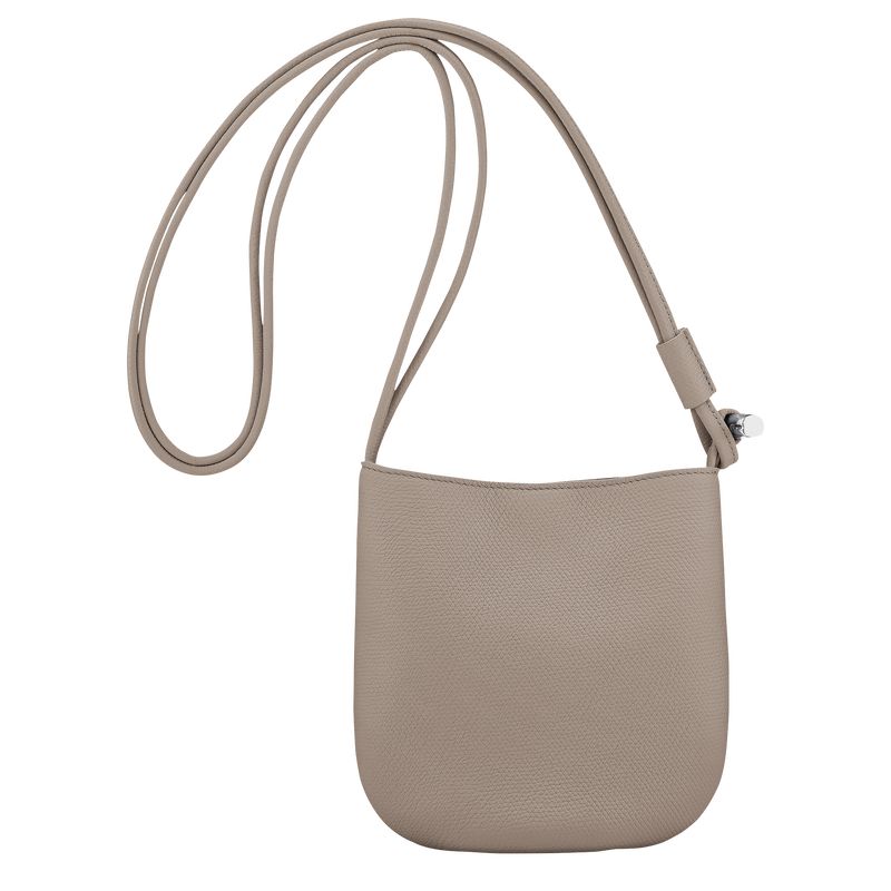 Clay - Leather Longchamp Le Roseau S Women Crossbody Bags | AU7440RV