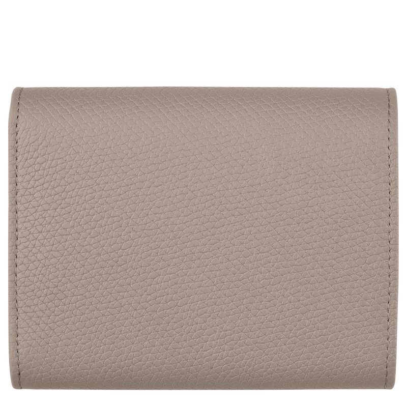 Clay - Leather Longchamp Le Roseau Women Wallets | AU7865DF