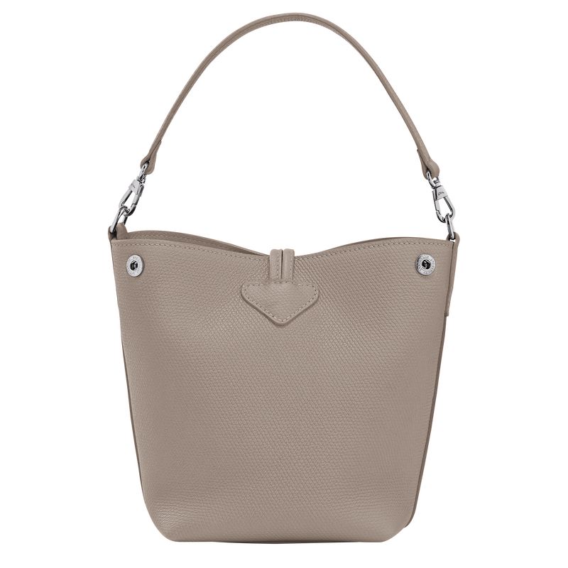 Clay - Leather Longchamp Le Roseau XS Bucket Women Crossbody Bags | AU7446PJ