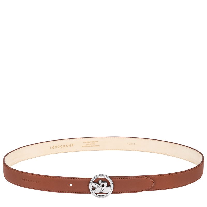 Cognac - Leather Longchamp La MÉdaille Women Belts | AU8376RV