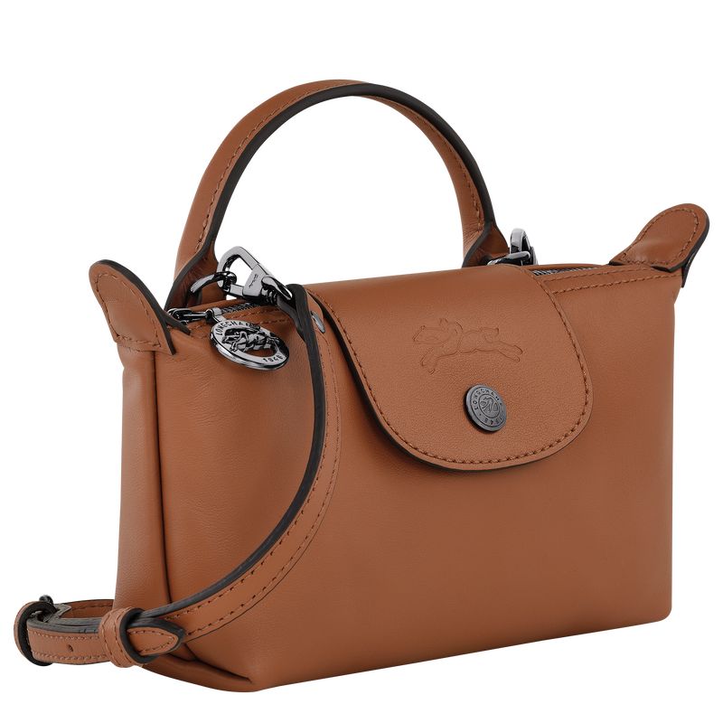 Cognac - Leather Longchamp Le Pliage Xtra XS Women Pouches | AU8006EB