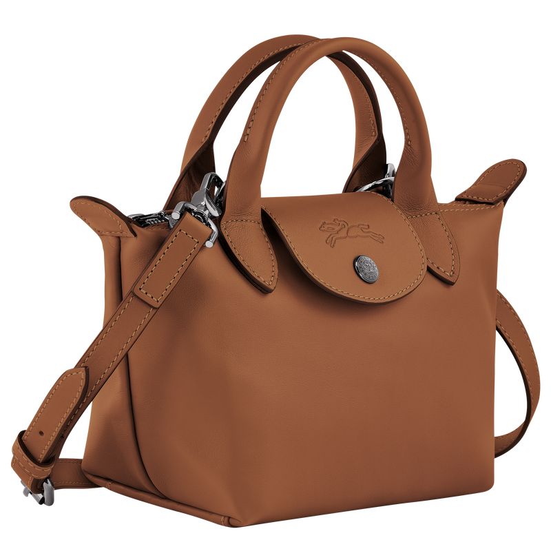 Cognac - Leather Longchamp Le Pliage Xtra XS Handbag Women Mini Bags | AU7101BE