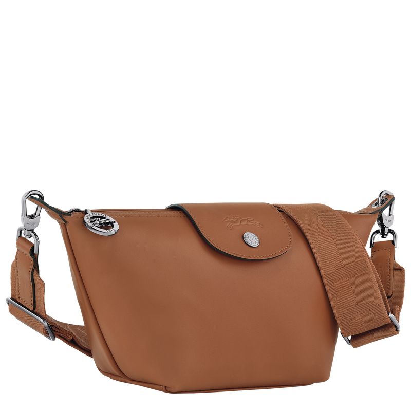 Cognac - Leather Longchamp Le Pliage Xtra XS Crossbody Women Mini Bags | AU7119YX