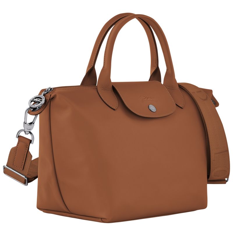 Cognac - Leather Longchamp Le Pliage Xtra S Women Handbag | AU7189DF