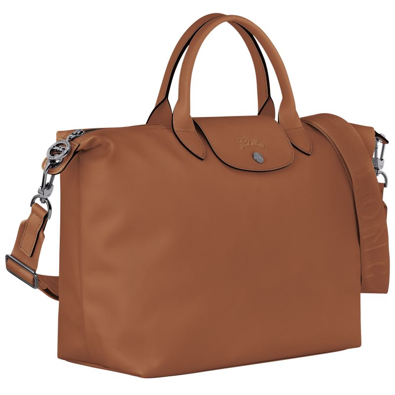 Cognac - Leather Longchamp Le Pliage Xtra L Men Handbag | AU8925ZU