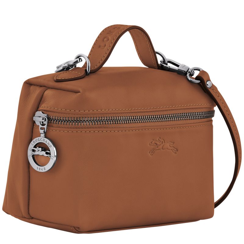 Cognac - Leather Longchamp Le Pliage Xtra XS Vanity Women Crossbody Bags | AU7388RV