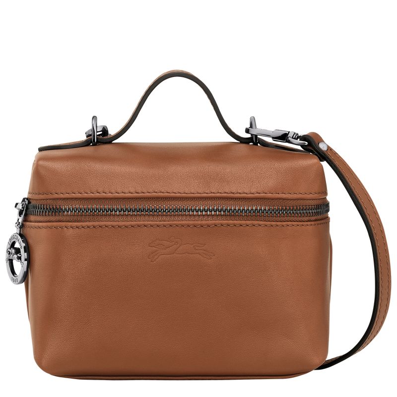 Cognac - Leather Longchamp Le Pliage Xtra XS Vanity Women Crossbody Bags | AU7388RV