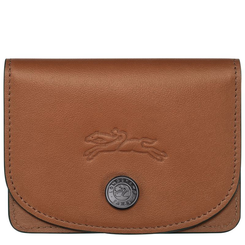 Cognac - Leather Longchamp Le Pliage Xtra Women Card Holder | AU7913OK