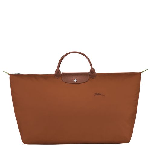 Cognac - Recycled canvas Longchamp Le Pliage Green M Women Travel Bags | AU8129JP