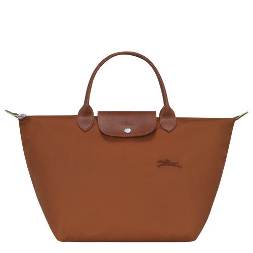 Cognac - Recycled canvas Longchamp Le Pliage Green M Women Handbag | AU7347GS