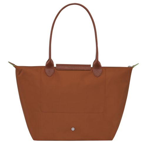 Cognac - Recycled canvas Longchamp Le Pliage Green L Tote Women Shoulder Bags | AU7590EB