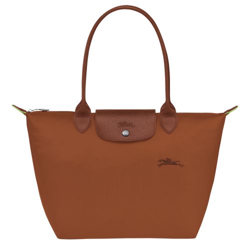 Cognac - Recycled canvas Longchamp Le Pliage Green M Tote Women Shoulder Bags | AU7596RV