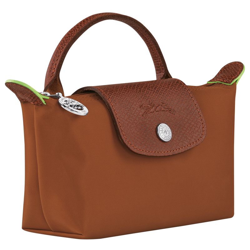 Cognac - Recycled canvas Longchamp Le Pliage Green with handle Women Pouches | AU7954EB