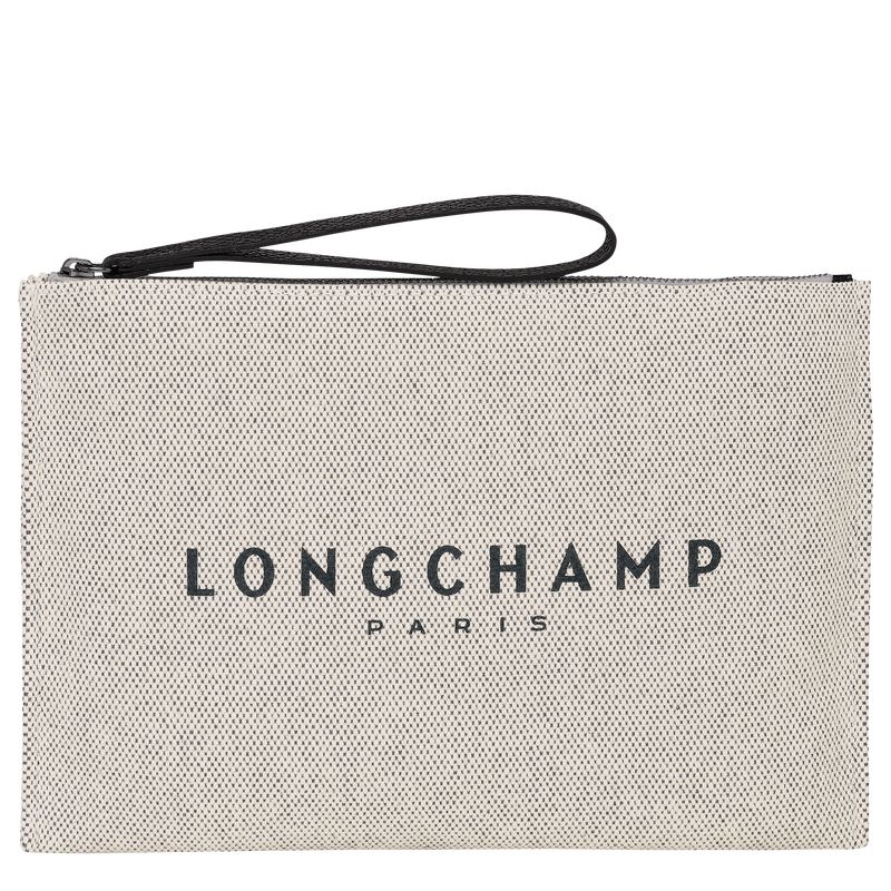 Ecru - Canvas Longchamp Essential Women Pouches | AU7691YX