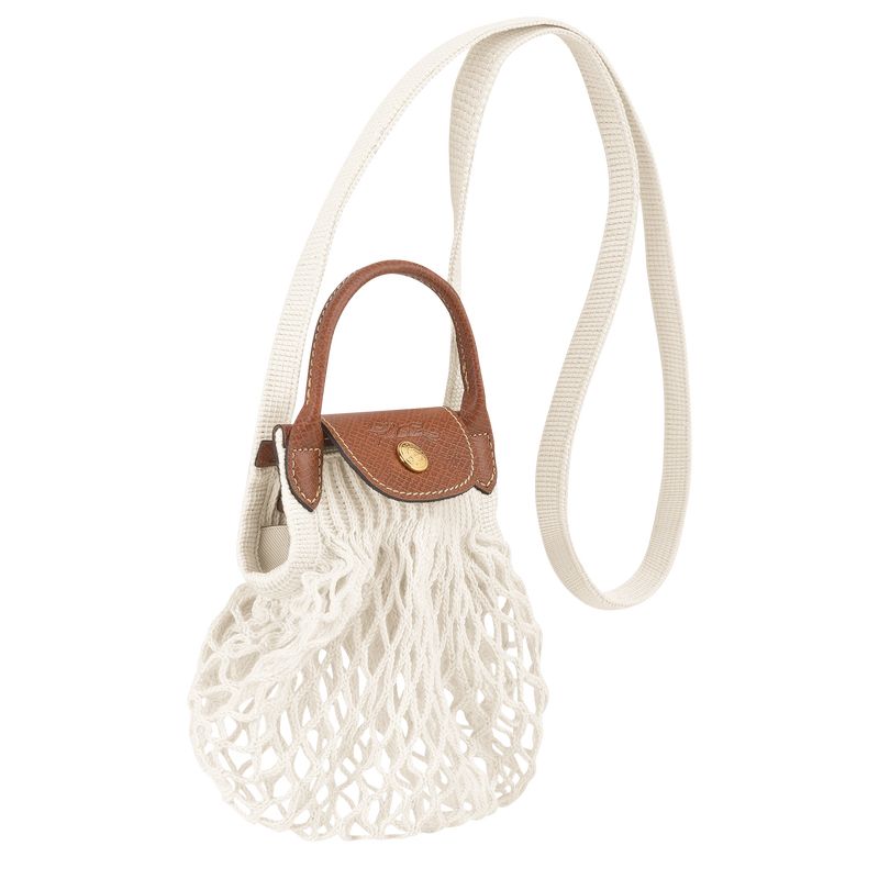 Ecru - Canvas Longchamp Le Pliage Filet XS Mesh Women Crossbody Bags | AU7384QM