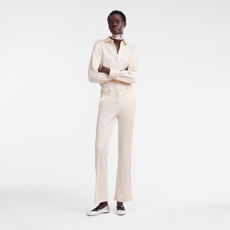 Ecru - Jersey Longchamp Suit Women Pants | AU8709NW